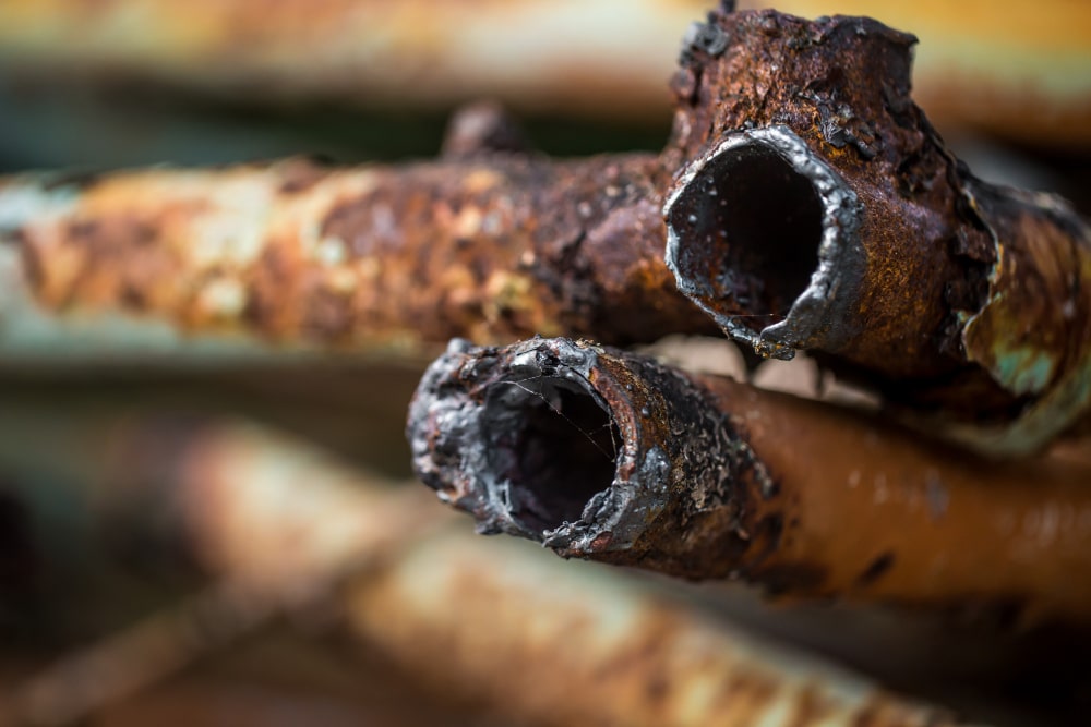 Rusted pipes like those that Plumbing Solutions Inc might get called to fix in the Princeton, NJ area